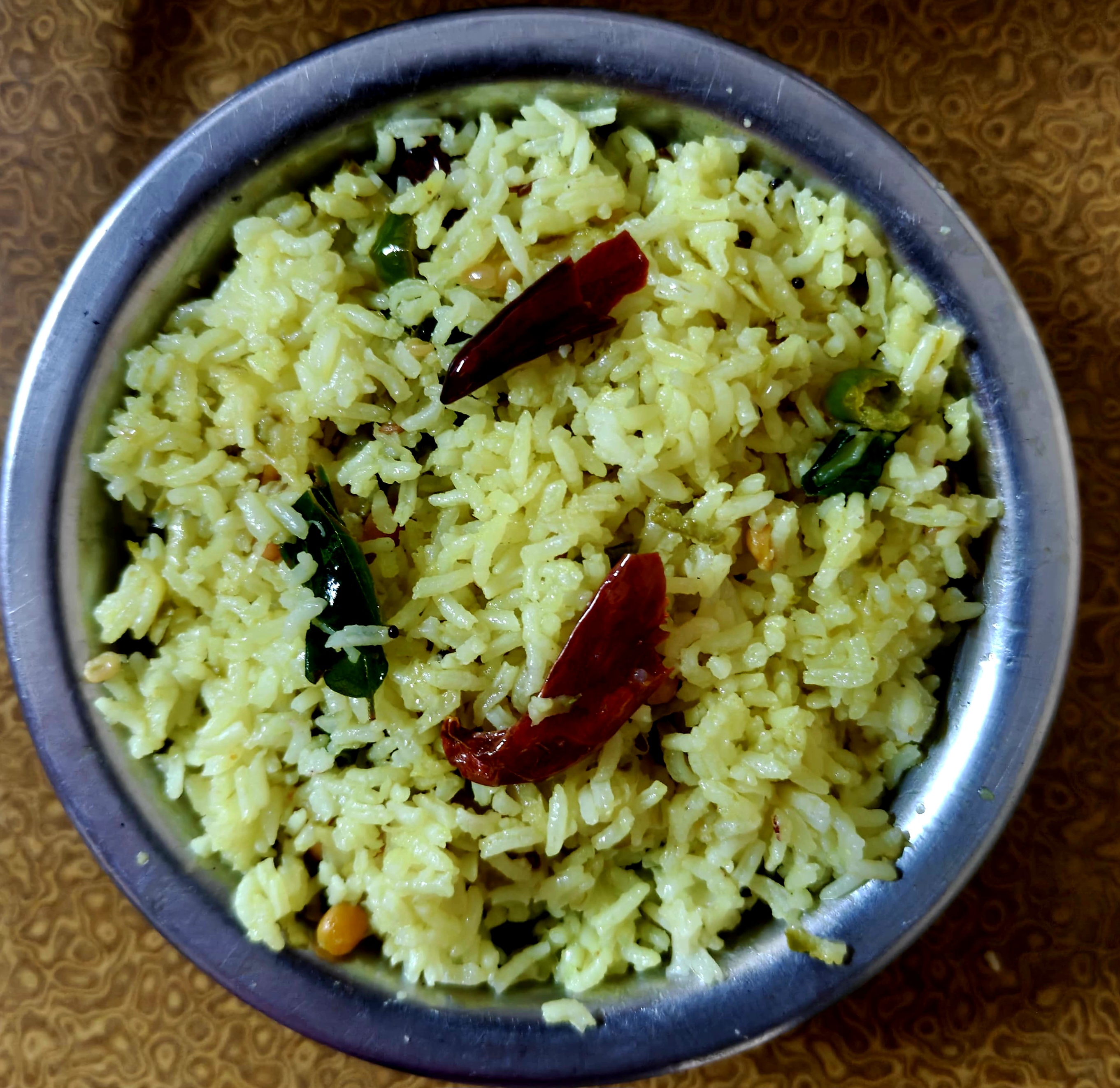 A bright bowl of mango rice