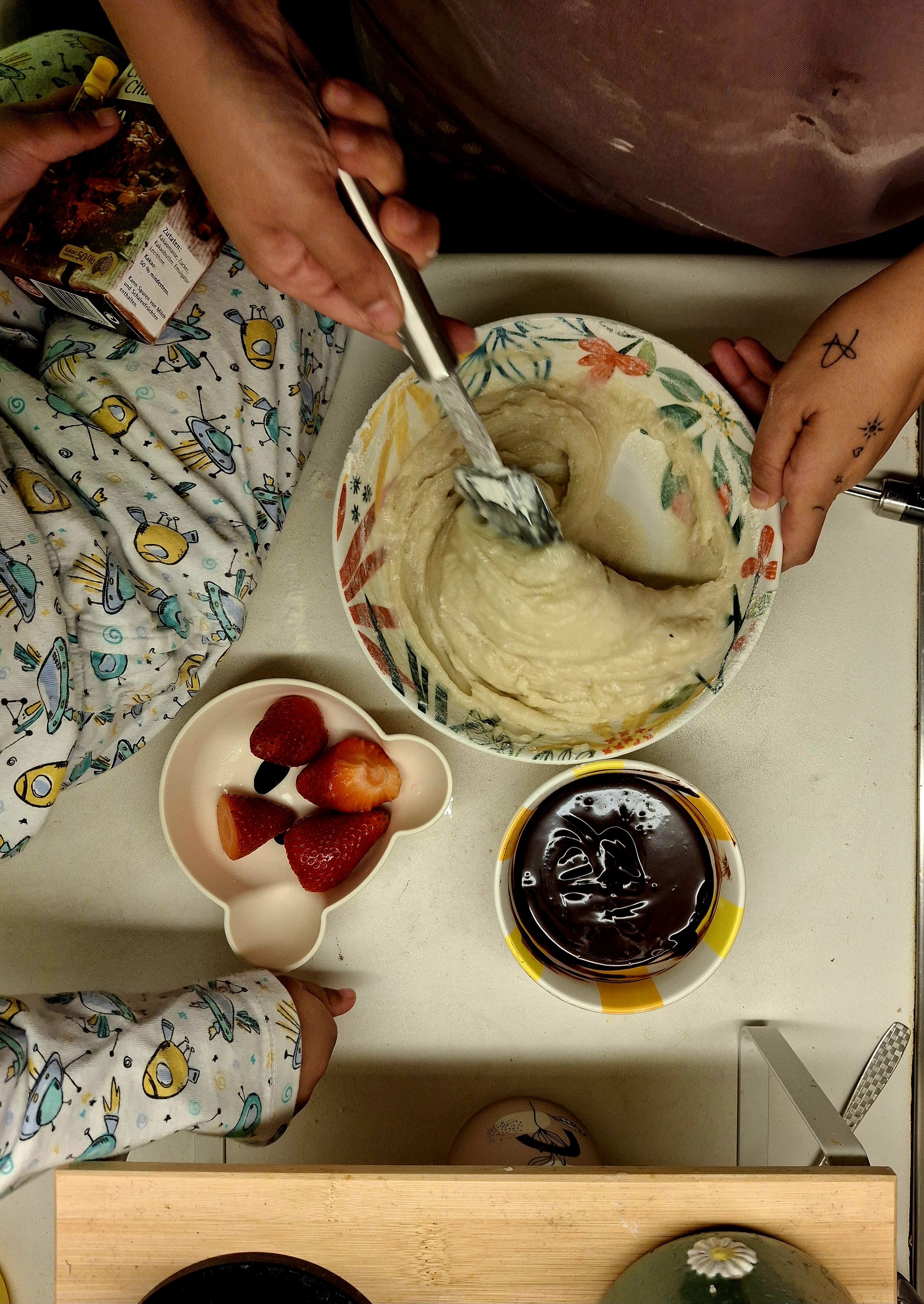 Adding in dry ingredients